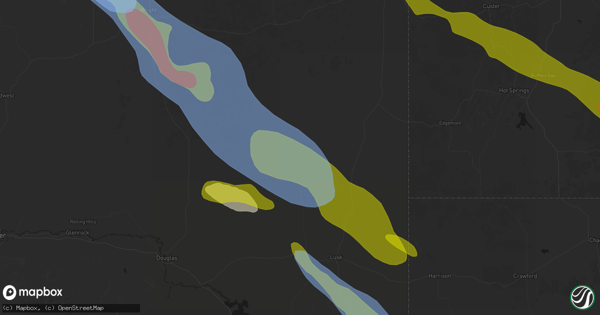 Hail map in Lance Creek, WY on June 22, 2026