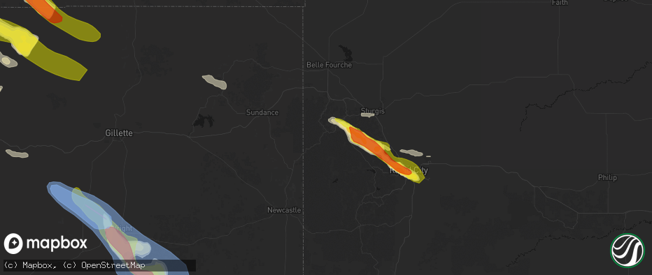 Hail map in Lead, SD on June 22, 2026