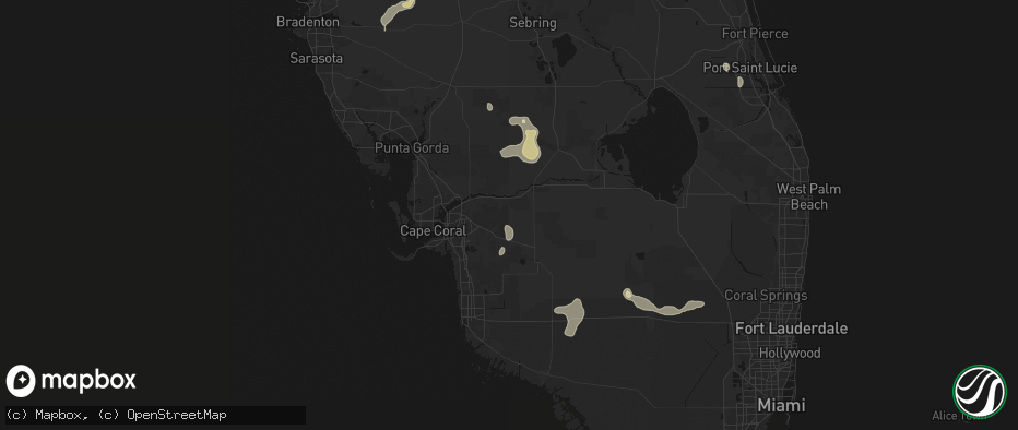 Hail map in Lehigh Acres, FL on June 22, 2026