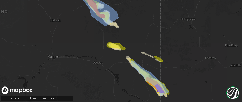 Hail map in Lost Springs, WY on June 22, 2026