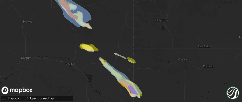 Hail map in Lusk, WY on June 22, 2026