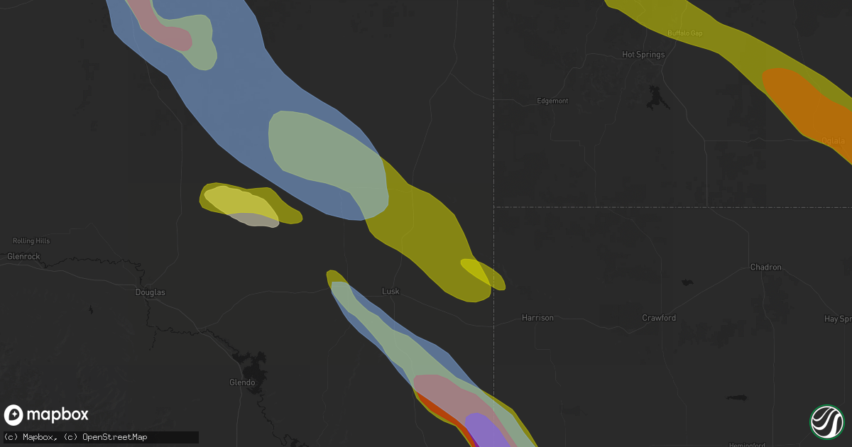 Hail map in Lusk, WY on June 22, 2026