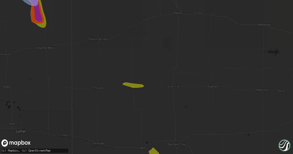 Hail map in Marienthal, KS on June 22, 2026