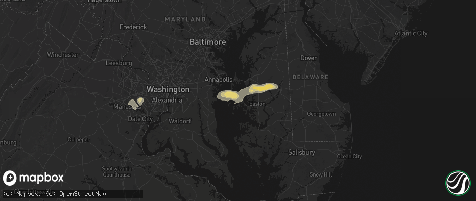 Hail map in Mcdaniel, MD on June 22, 2026