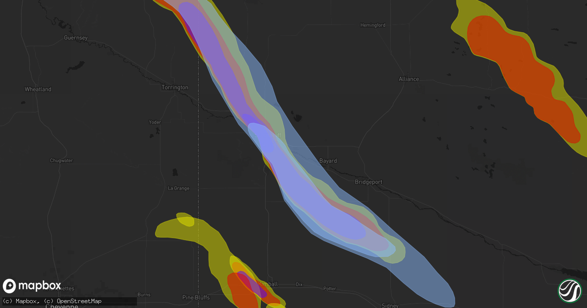 Hail map in Melbeta, NE on June 22, 2026