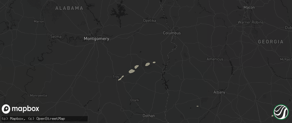 Hail map in Midway, AL on June 22, 2026