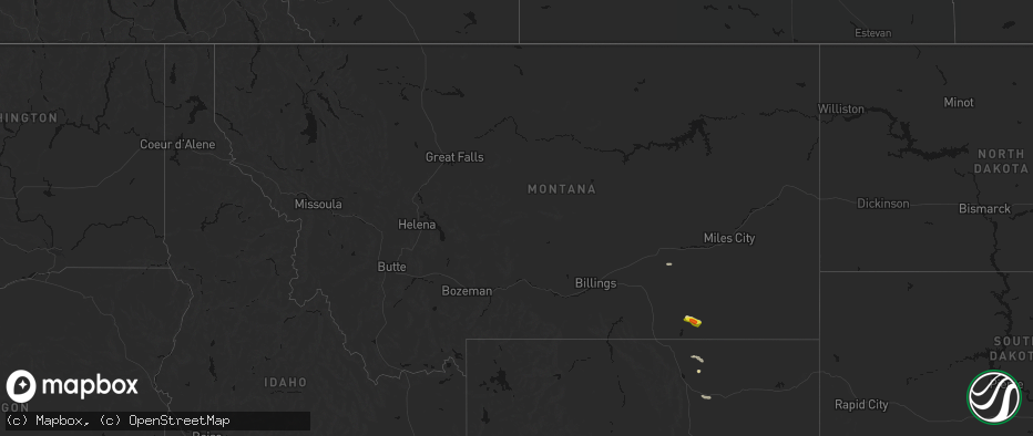 Hail map in Montana on June 22, 2026