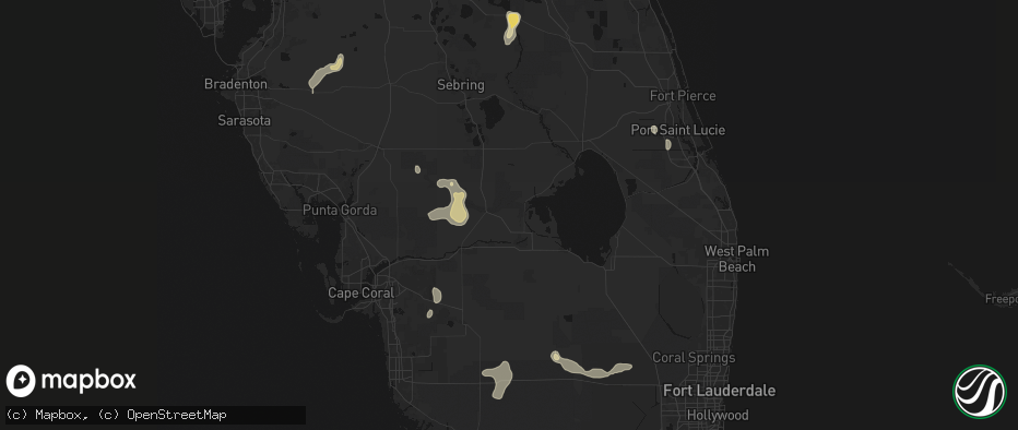 Hail map in Moore Haven, FL on June 22, 2026