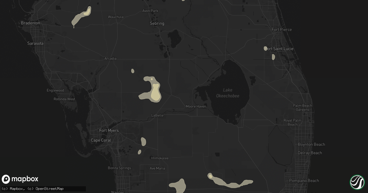 Hail map in Moore Haven, FL on June 22, 2026