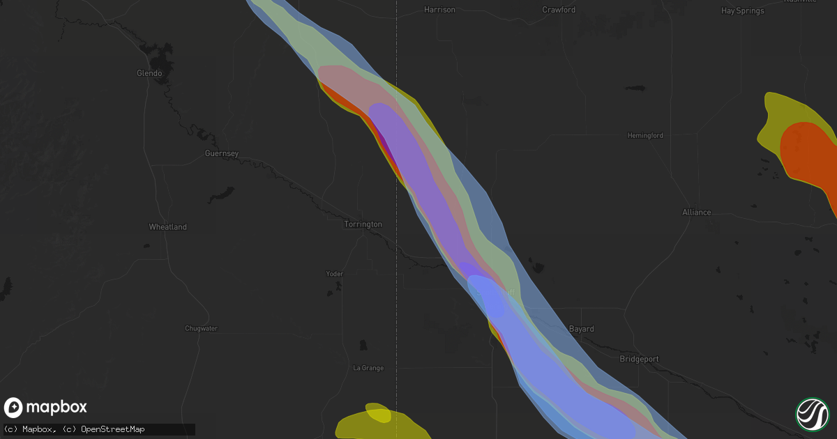 Hail map in Morrill, NE on June 22, 2026