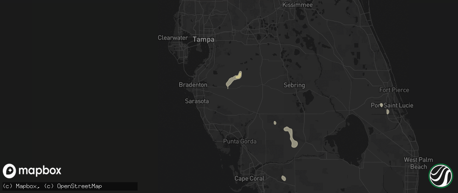 Hail map in Myakka City, FL on June 22, 2026