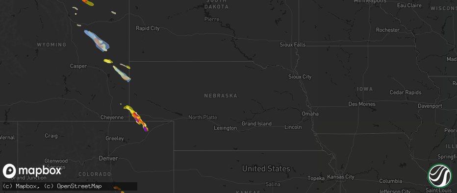 Hail map in Nebraska on June 22, 2026