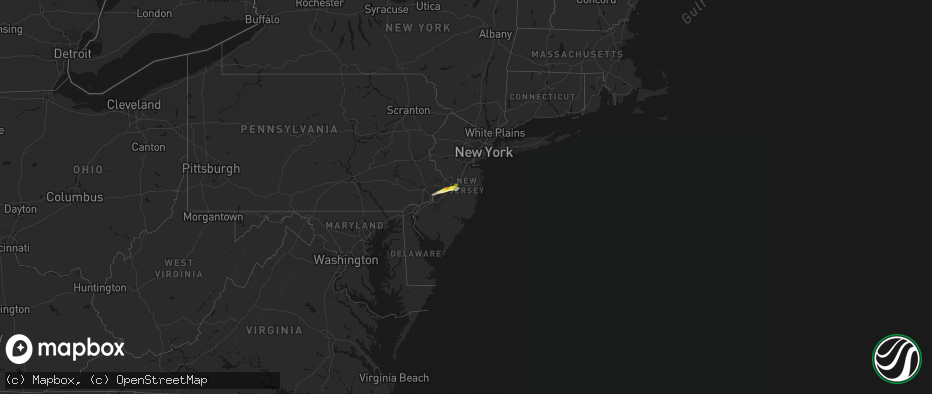 Hail map in New Jersey on June 22, 2026