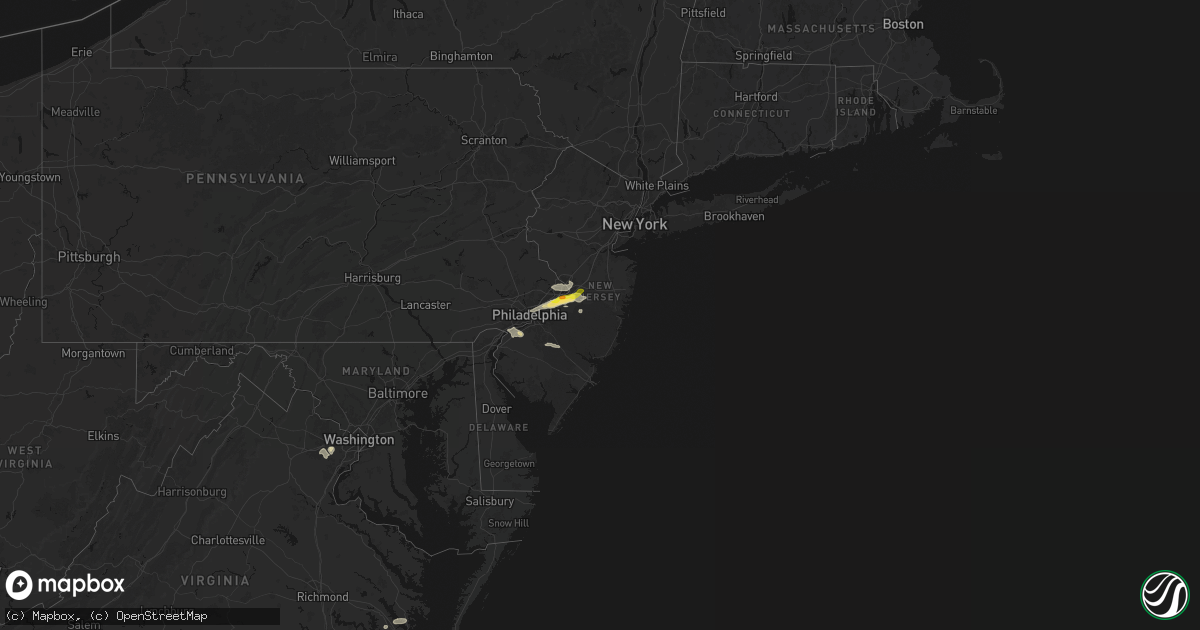 Hail map in New Jersey on June 22, 2026
