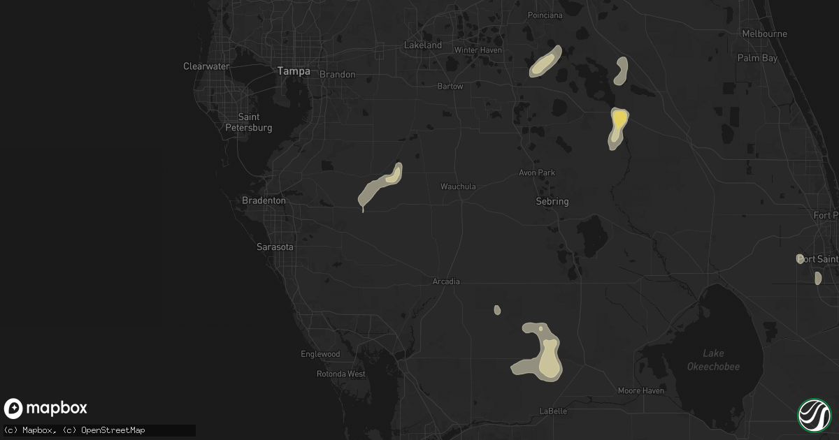 Hail map in Ona, FL on June 22, 2026