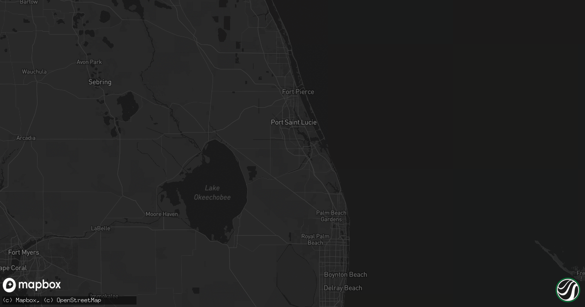 Hail map in Palm City, FL on June 22, 2026