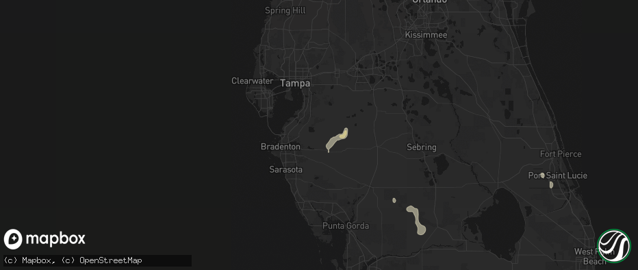 Hail map in Parrish, FL on June 22, 2026