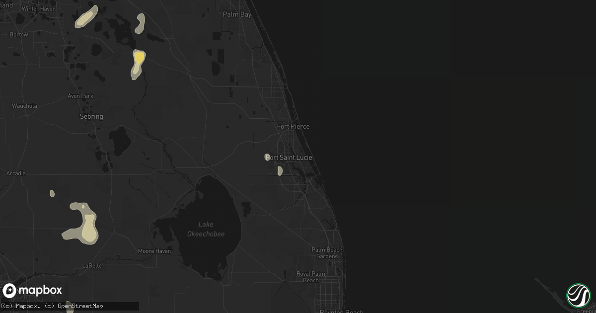 Hail map in Port Saint Lucie, FL on June 22, 2026