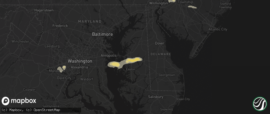 Hail map in Queen Anne, MD on June 22, 2026