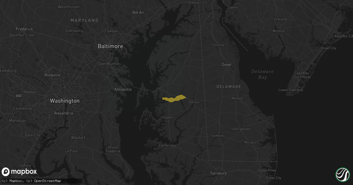 Hail map in Queen Anne, MD on June 22, 2026