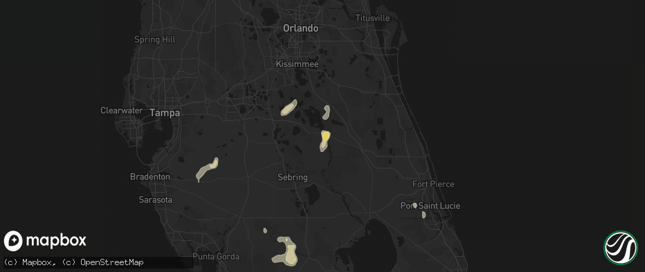Hail map in River Ranch, FL on June 22, 2026