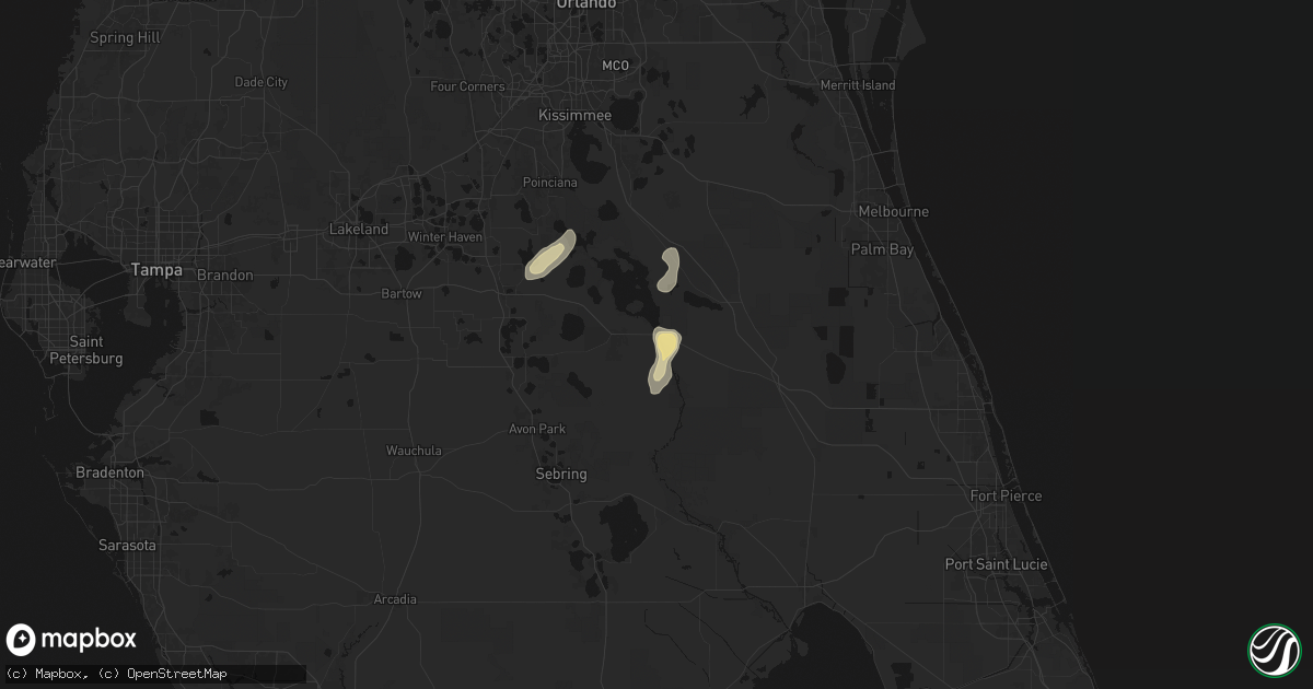 Hail map in River Ranch, FL on June 22, 2026