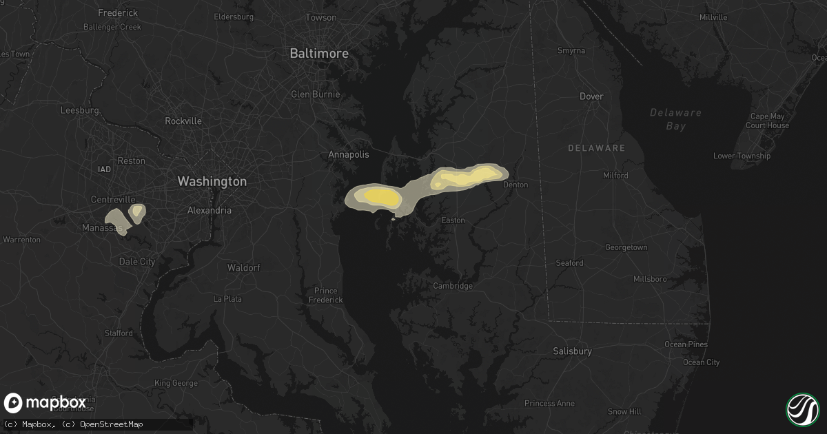 Hail map in Saint Michaels, MD on June 22, 2026