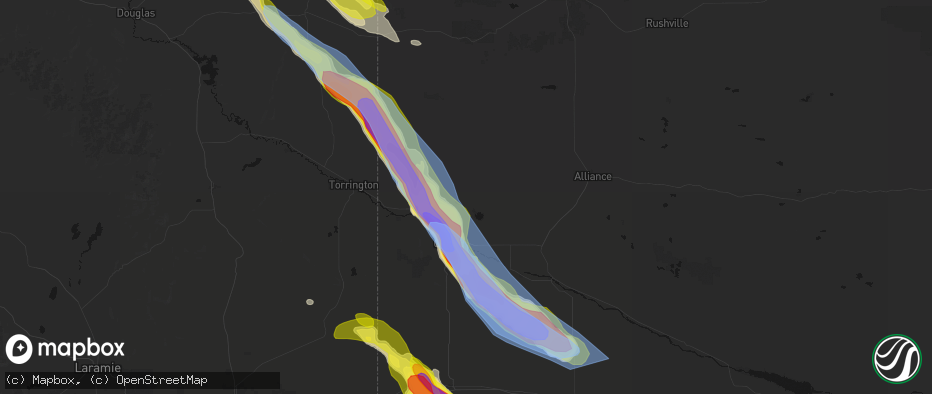 Hail map in Scottsbluff, NE on June 22, 2026