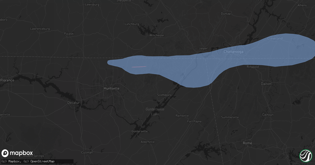 Hail map in Scottsboro, AL on June 22, 2026
