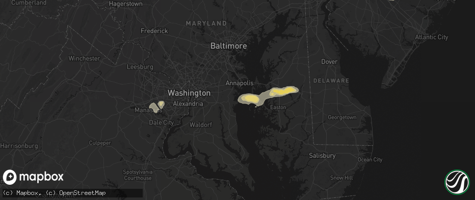 Hail map in Shady Side, MD on June 22, 2026