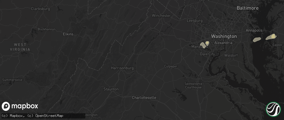 Hail map in Stanley, VA on June 22, 2026