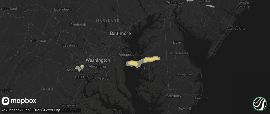 Hail map in Stevensville, MD on June 22, 2026