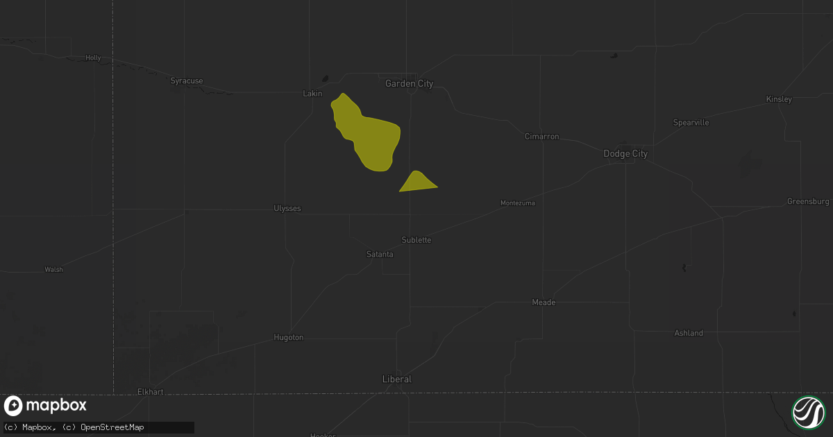 Hail map in Sublette, KS on June 22, 2026