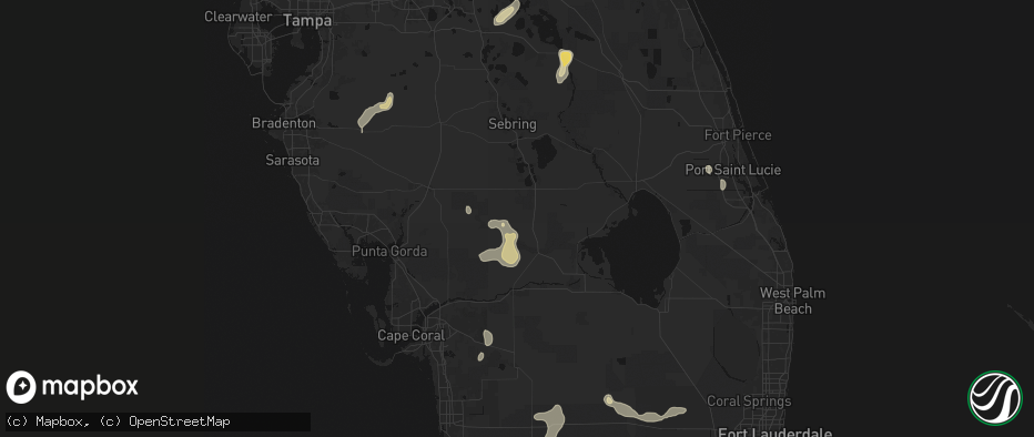 Hail map in Venus, FL on June 22, 2026