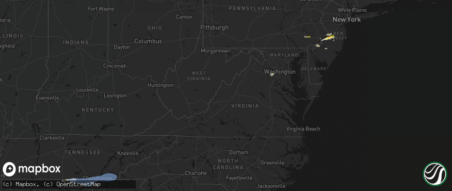 Hail map in Virginia on June 22, 2026