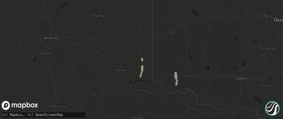Hail map in Wellington, TX on June 22, 2026
