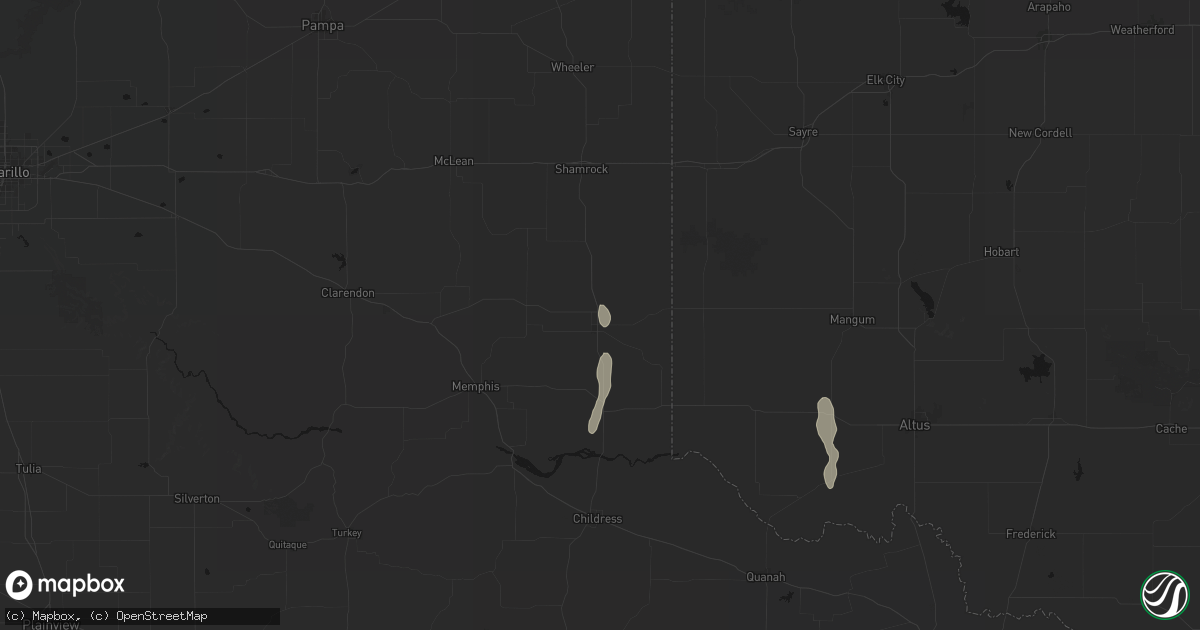 Hail map in Wellington, TX on June 22, 2026