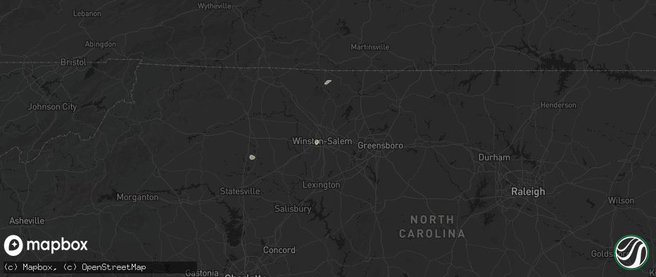 Hail map in Winston Salem, NC on June 22, 2026