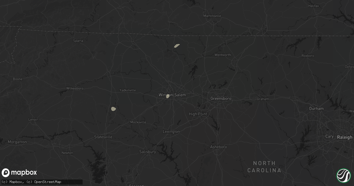 Hail map in Winston Salem, NC on June 22, 2026
