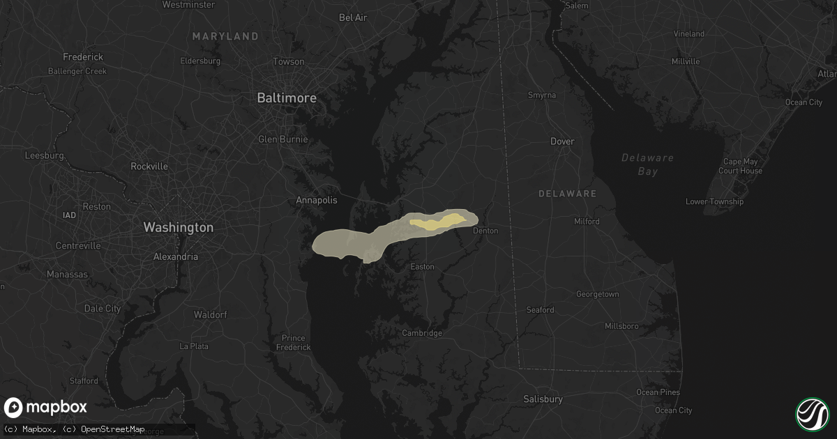Hail map in Wye Mills, MD on June 22, 2026