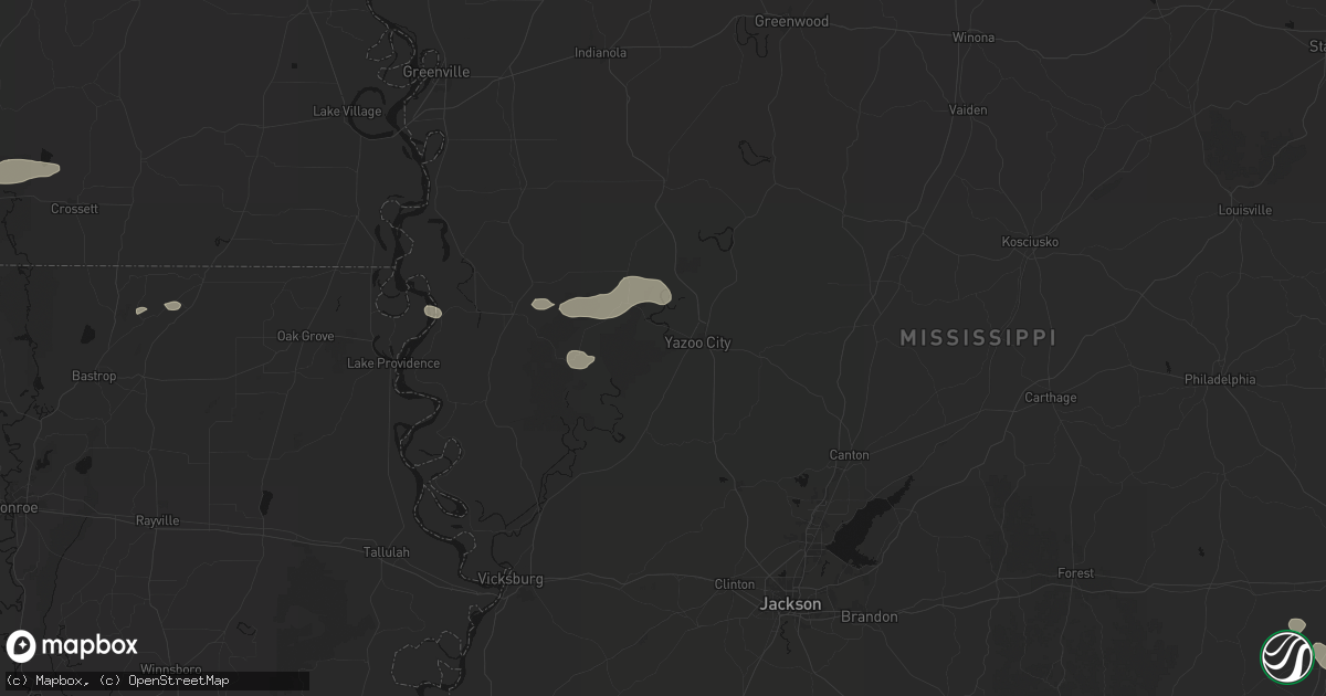 Hail map in Yazoo City, MS on June 22, 2026