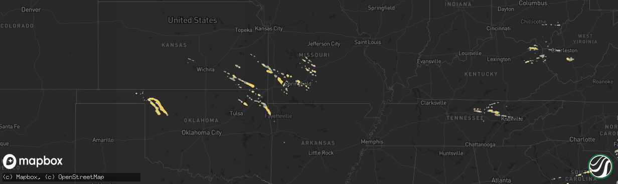 Hail map on June 23, 2011