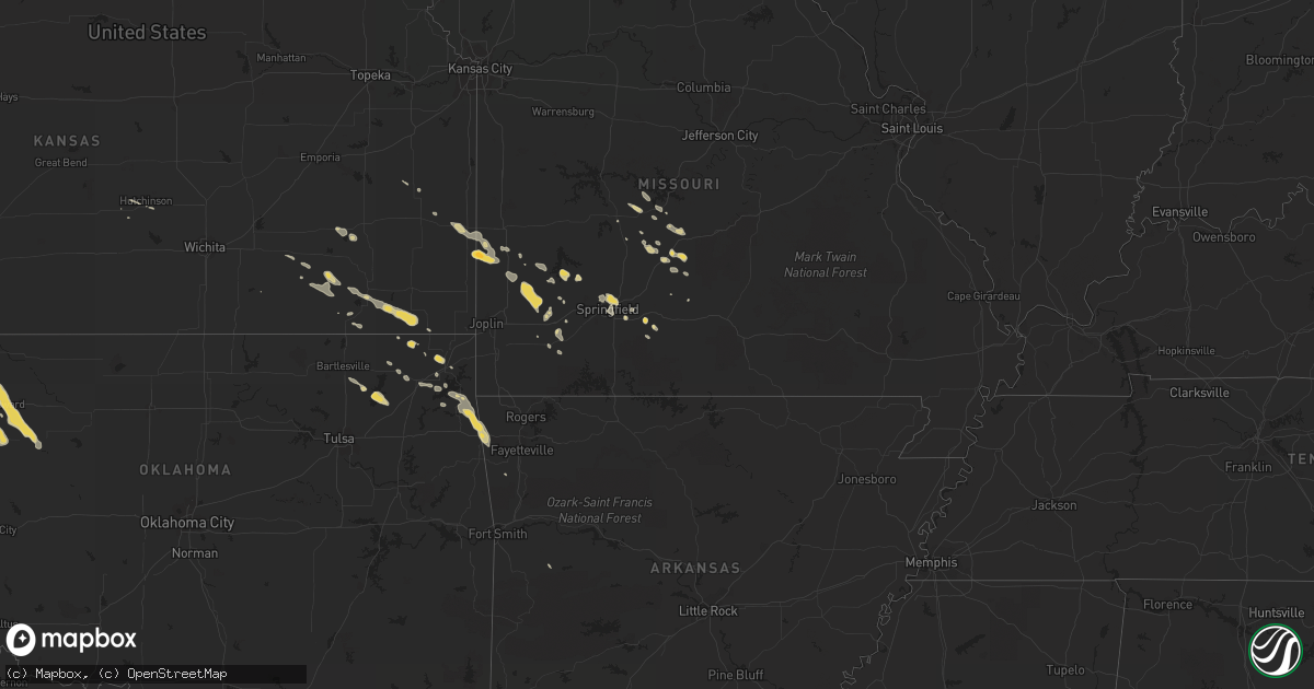 Hail map on June 23, 2011