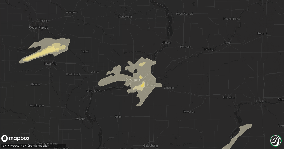 Hail map in Bettendorf, IA on June 23, 2013