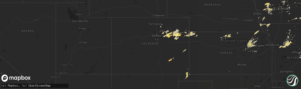 Hail map in Colorado on June 23, 2013