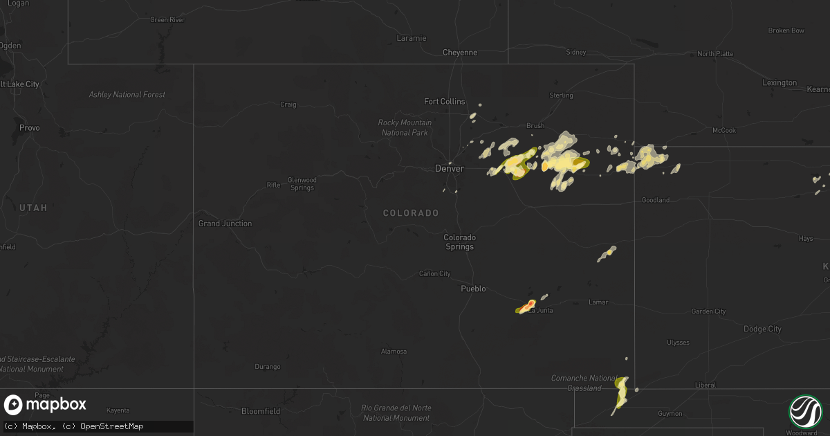 Hail map in Colorado on June 23, 2013