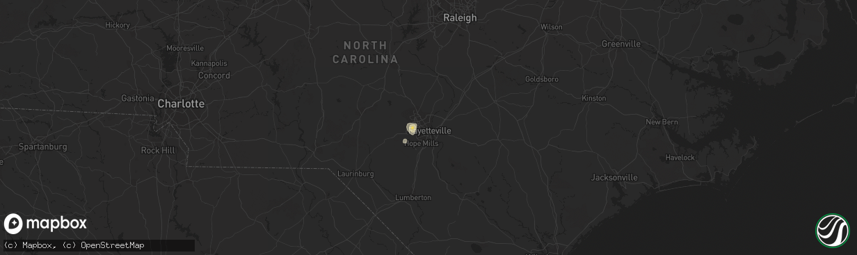 Hail map in Fayetteville, NC on June 23, 2013