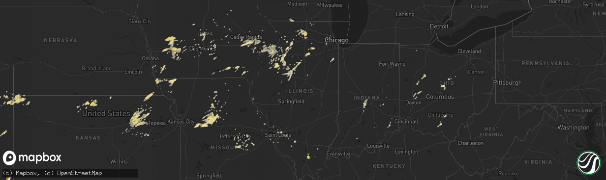 Hail map in Illinois on June 23, 2013