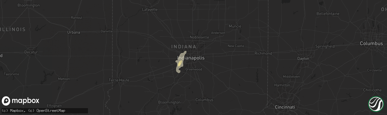 Hail map in Indianapolis, IN on June 23, 2013