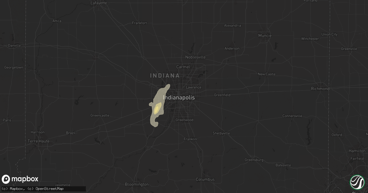 Hail map in Indianapolis, IN on June 23, 2013
